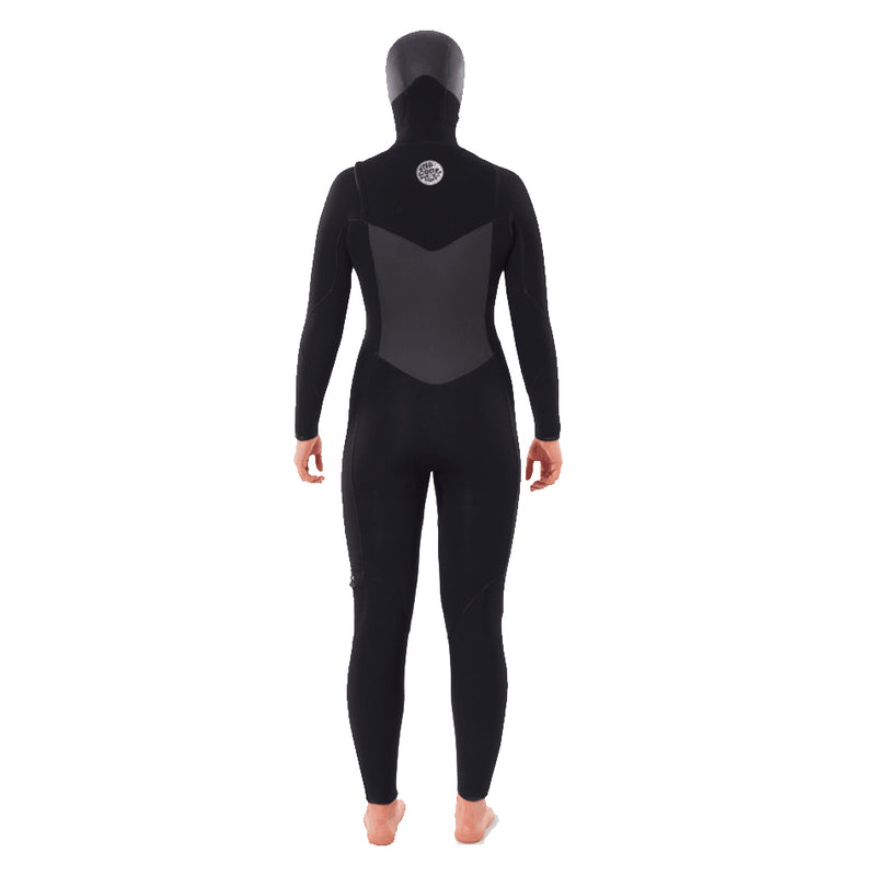 Load image into Gallery viewer, Rip Curl Women&#39;s Flashbomb 5/4 Hooded Chest Zip Wetsuit - New - back

