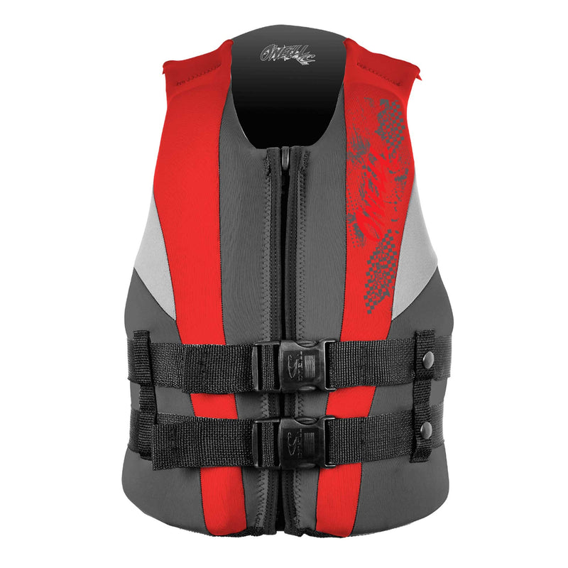 Load image into Gallery viewer, O&#39;Neill Youth Reactor USCG PFD Vest - Coal/Red/Flint
