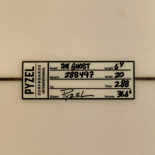 Pyzel The Ghost 6'4 x 20 x 2 ⅞ Surfboard • USED