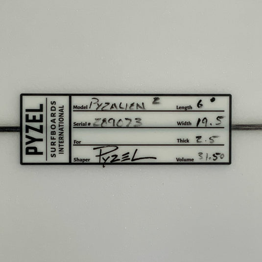 Pyzel Pyzalien II 6'0 x 19 ½ x 2 ½ Surfboard • USED – Cleanline Surf