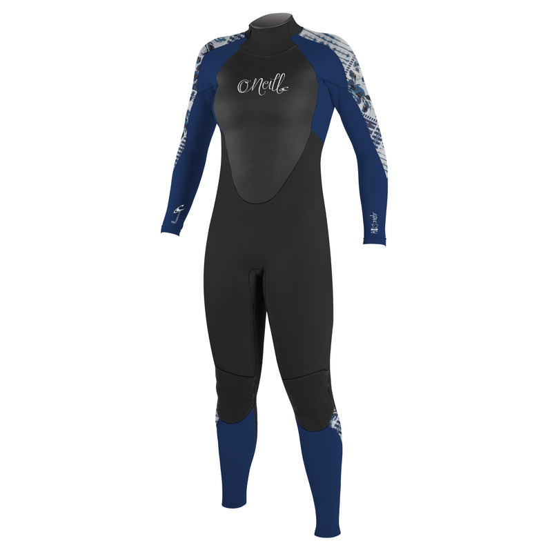 Load image into Gallery viewer, O&#39;Neill Women&#39;s Epic 3/2 Back Zip Wetsuit - Black/Navy/Indigo Patch

