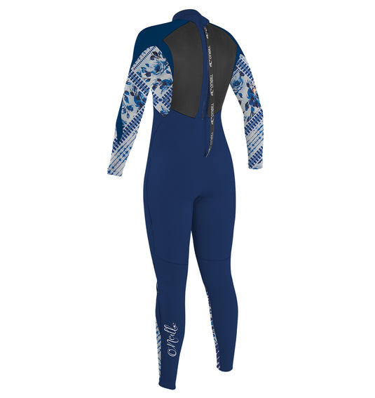 O'Neill Youth Girls Epic 4/3 Wetsuit - Navy/Indigo Patch/Deep Sea