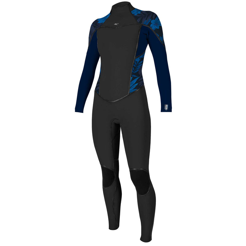Load image into Gallery viewer, O&#39;Neill Women&#39;s Psycho I 4/3 Back Zip Wetsuit - Black/Abyss/BlueFaro
