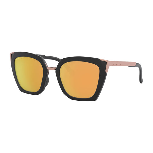 Oakley Side Swept Polarized Sunglasses - Velvet Black/Prizm Rose Gold