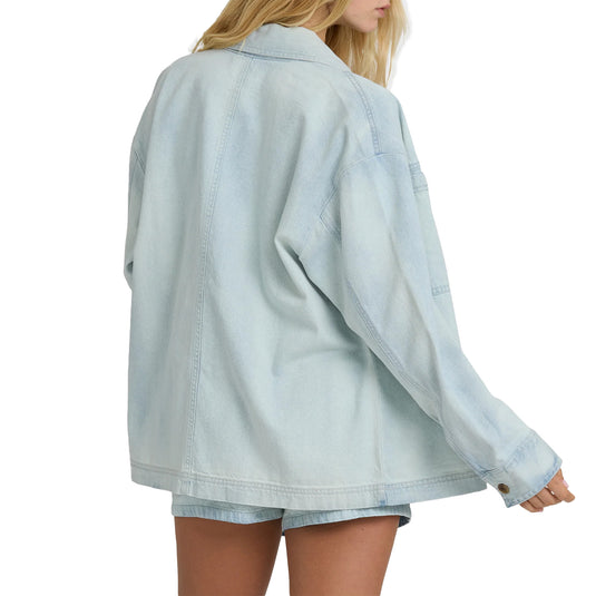 Billabong Women's Jade Saltwashed Long Sleeve Button-Up Shirt 2