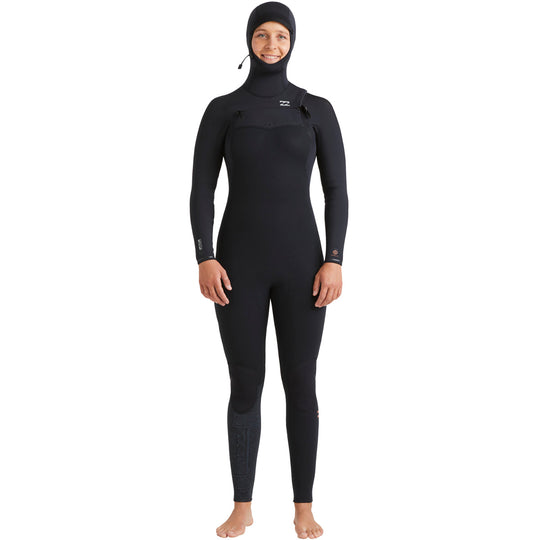 Billabong Women's Furnace Natural Upcycler 5/4 Hooded Chest-Zip Wetsuit