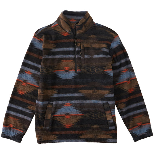 Billabong Boundary Half-Zip Mock Neck Fleece Sweatshirt Black