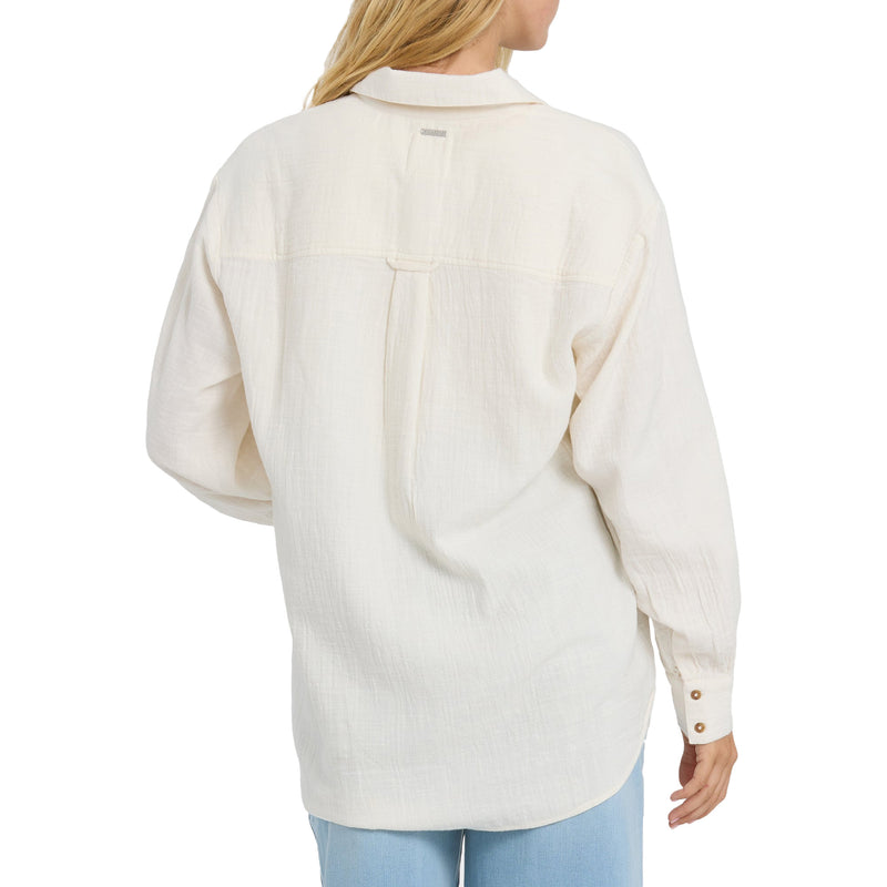 Load image into Gallery viewer, Billabong Women's Wanderer Solid Long Sleeve Button-Up Shirt 2
