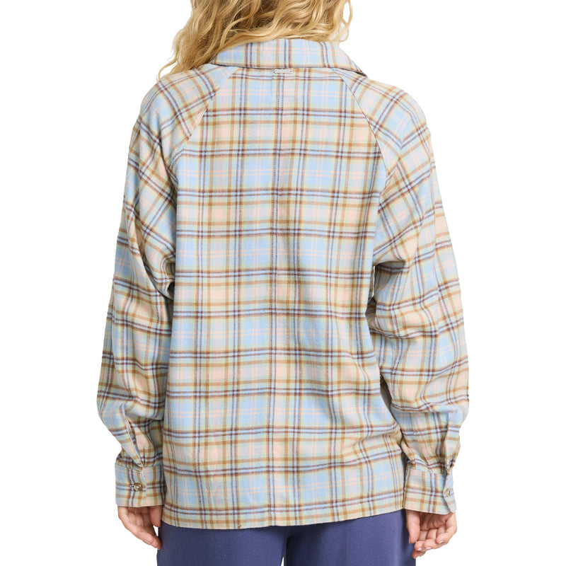 Load image into Gallery viewer, Billabong Women's Coastal Breeze Long Sleeve Button-Up Flannel Shirt 
