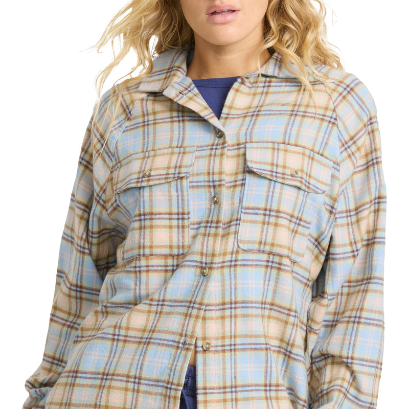 Load image into Gallery viewer, Billabong Women's Coastal Breeze Long Sleeve Button-Up Flannel Shirt 
