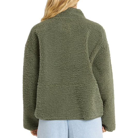 Billabong Women's Camper Reversible Snap-Button Sherpa Jacket