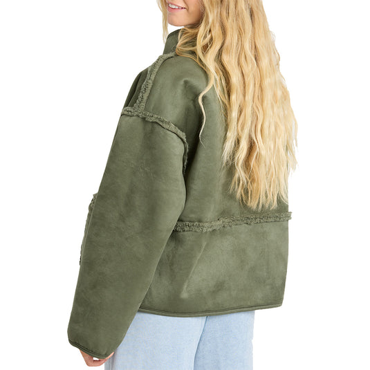 Billabong Women's Camper Reversible Snap-Button Sherpa Jacket