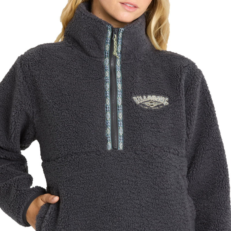 Load image into Gallery viewer, Billabong Women's A/Div Horizon Mock Neck Half-Zip Sherpa Sweatshirt 9
