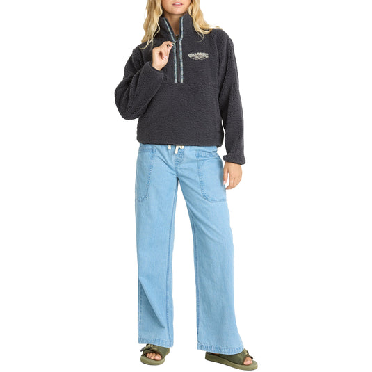 Billabong Women's A/Div Horizon Mock Neck Half-Zip Sherpa Sweatshirt 10