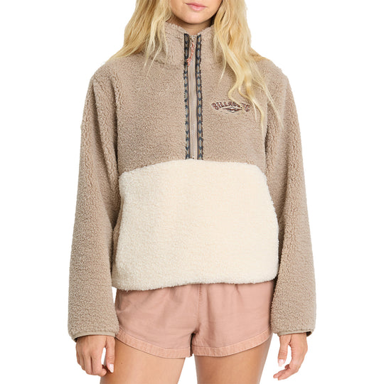Billabong Women's A/Div Horizon Mock Neck Half-Zip Sherpa Sweatshirt