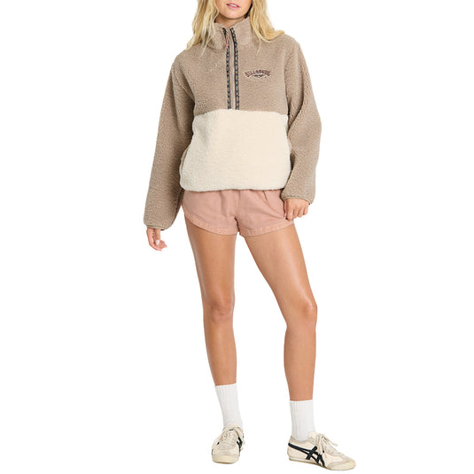 Billabong Women's A/Div Horizon Mock Neck Half-Zip Sherpa Sweatshirt