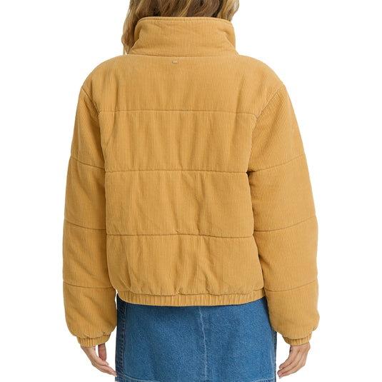 Billabong Women's Winter Waves Cord Zip-Up Bomber Jacket