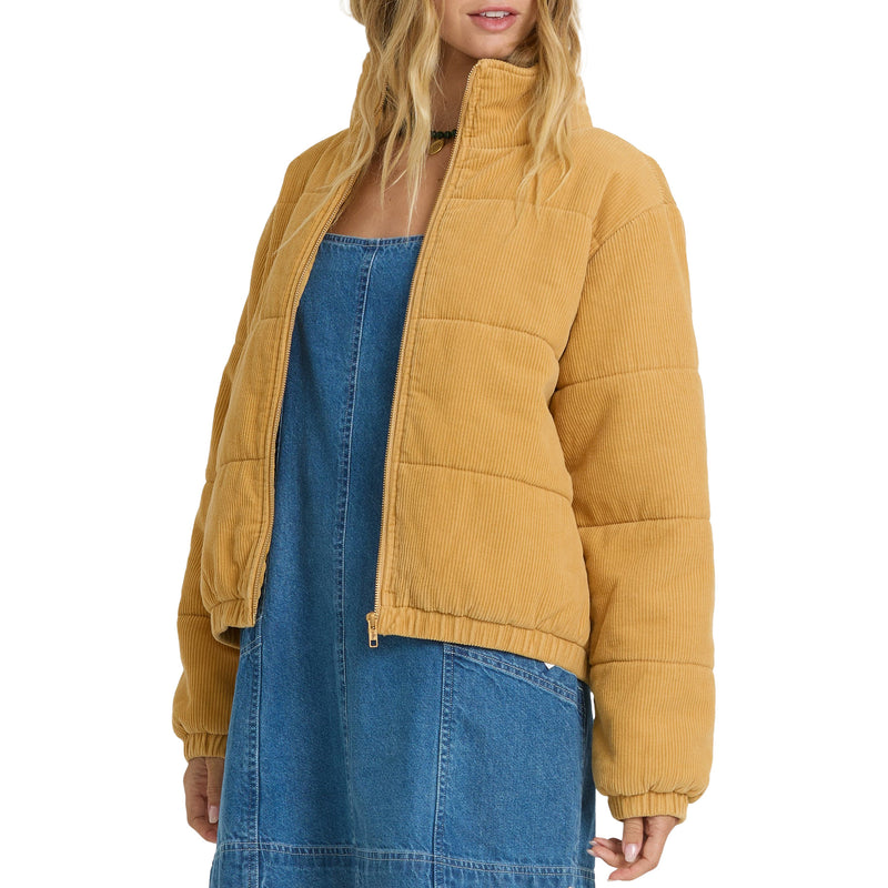 Load image into Gallery viewer, Billabong Women's Winter Waves Cord Zip-Up Bomber Jacket
