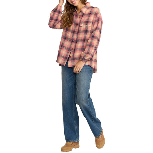 Billabong Women's Big Bear Long Sleeve Button-Up Flannel Shirt 5