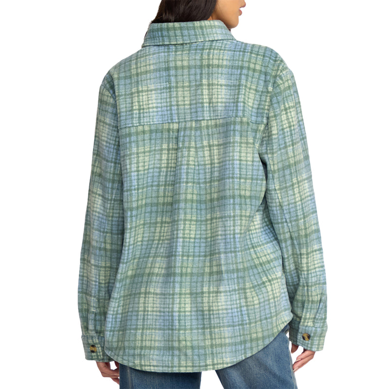 Load image into Gallery viewer, Billabong Women's Forge Fleece Long Sleeve Button-Up Flannel Shirt 3
