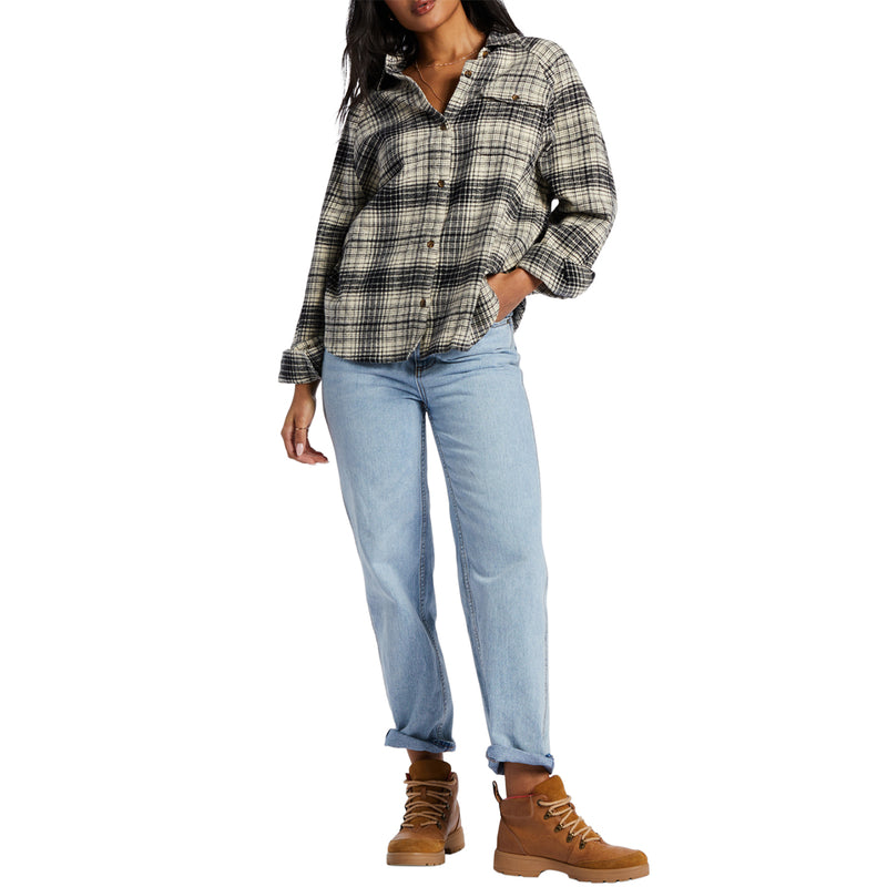 Load image into Gallery viewer, Billabong Women&#39;s Best Time Long Sleeve Button-Up Flannel Shirt
