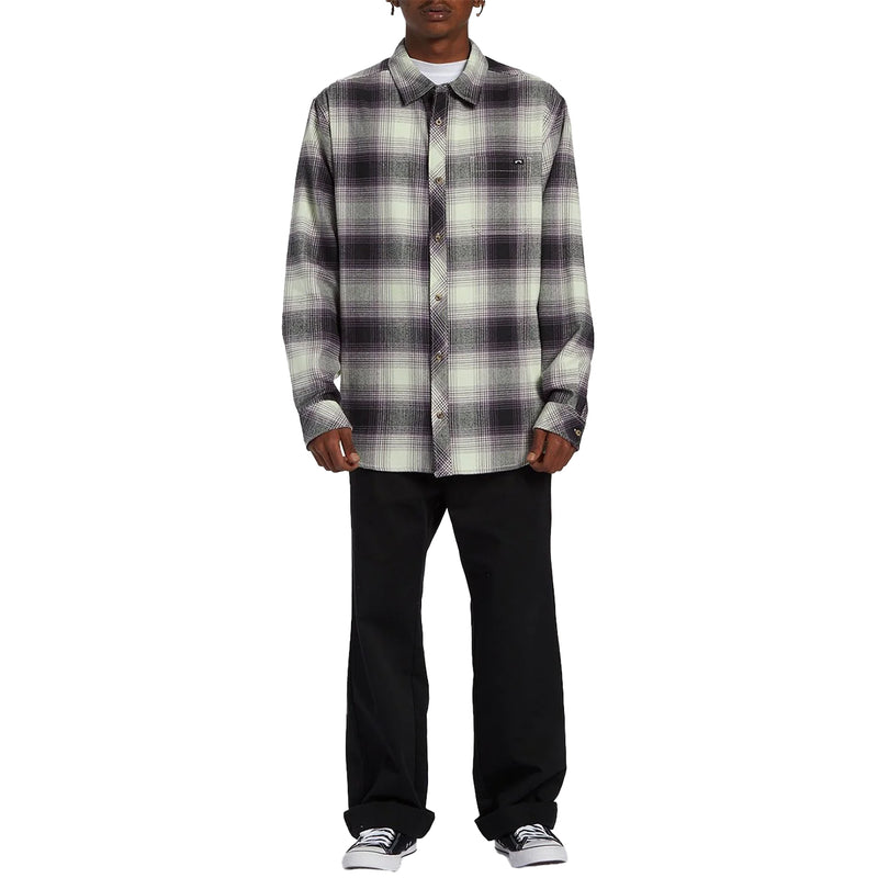 Load image into Gallery viewer, Billabong Coastline Long Sleeve Button-Up Flannel Shirt - Mint Cream
