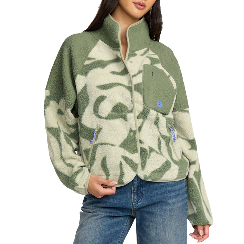 Load image into Gallery viewer, Billabong Women's Popoyo Fleece Snap-Button Jacket 1
