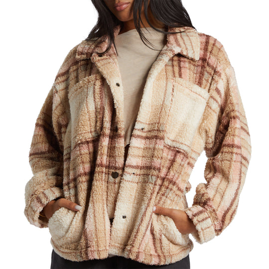 Billabong Women's Sundown Sherpa Snap-Button Jacket