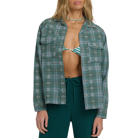 Billabong Women's Coastal Breeze Long Sleeve Button-Up Shirt