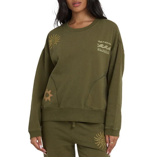 Billabong Women's Sightseer Wave Crew Sweatshirt