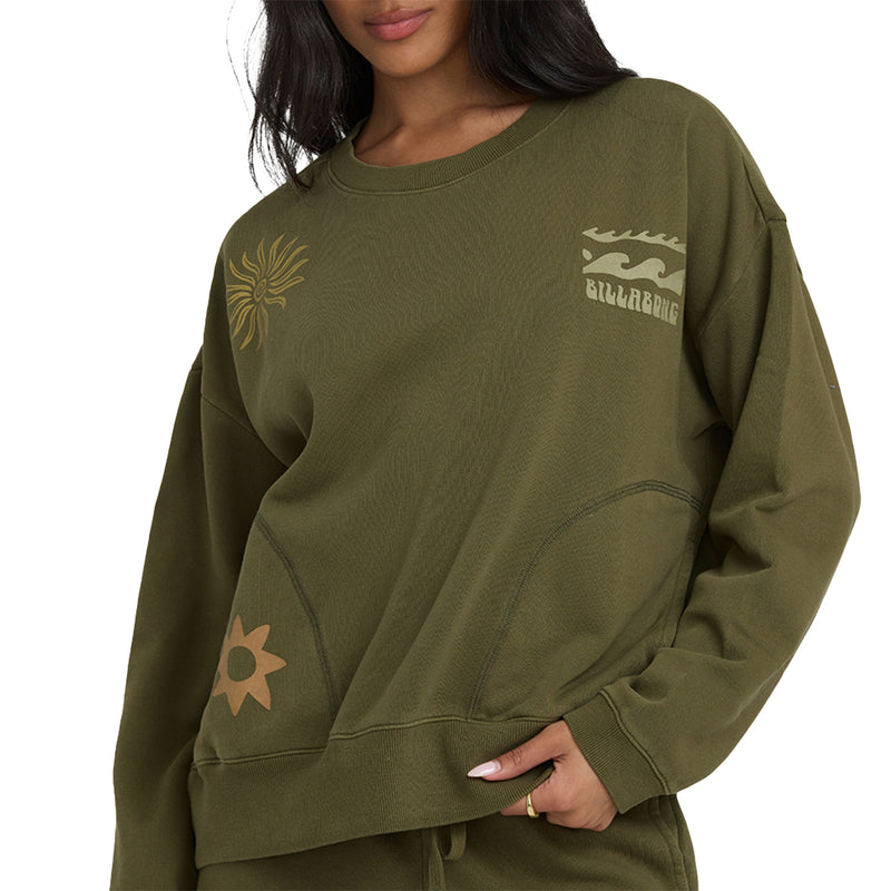 Load image into Gallery viewer, Billabong Women's Sightseer Wave Crew Sweatshirt 5
