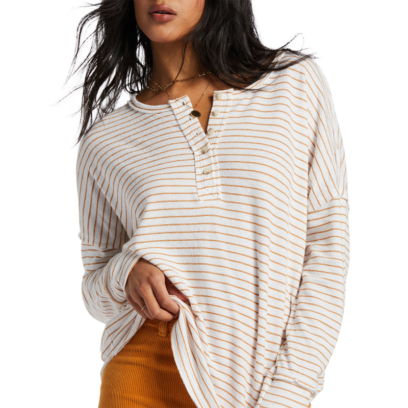Load image into Gallery viewer, Billabong Women&#39;s New Anyday Henley Long Sleeve Top
