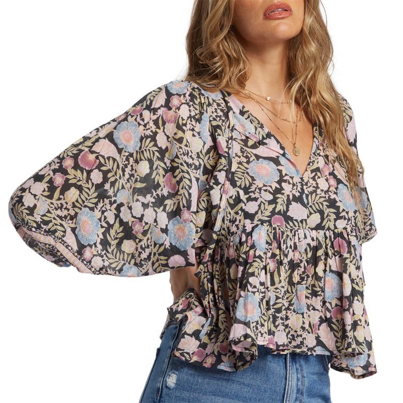 Load image into Gallery viewer, Billabong Women's Adore You Blouson Sleeve Top 2
