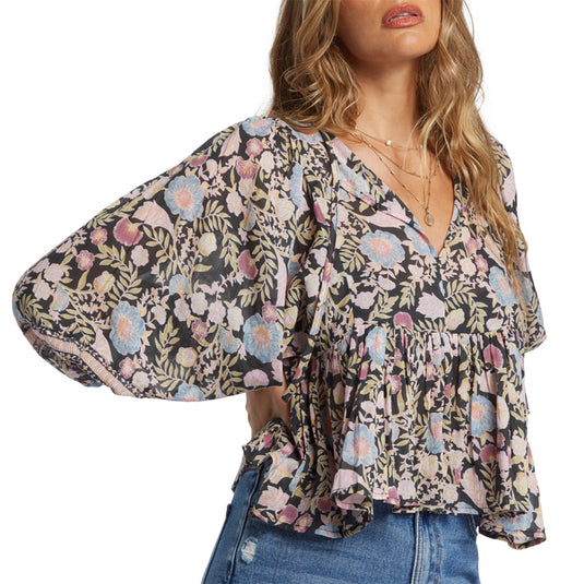 Billabong Women's Adore You Blouson Sleeve Top 2