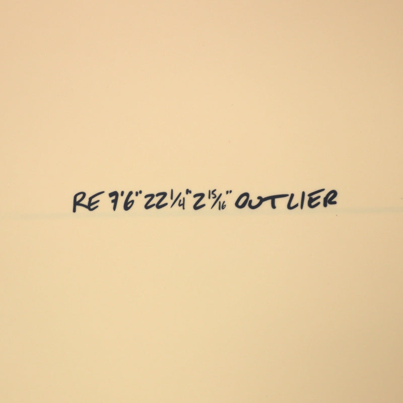 Load image into Gallery viewer, CJ Nelson Designs Outlier Mid-Length Thunderbolt Red 7'6 x 22 ¼ x 2 15/16 Surfboard - Tan
