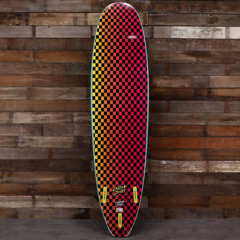 Load image into Gallery viewer, Catch Surf Odysea Log 7'6 × 22 × 3 ¼ Surfboard - Turquoise/Checkers

