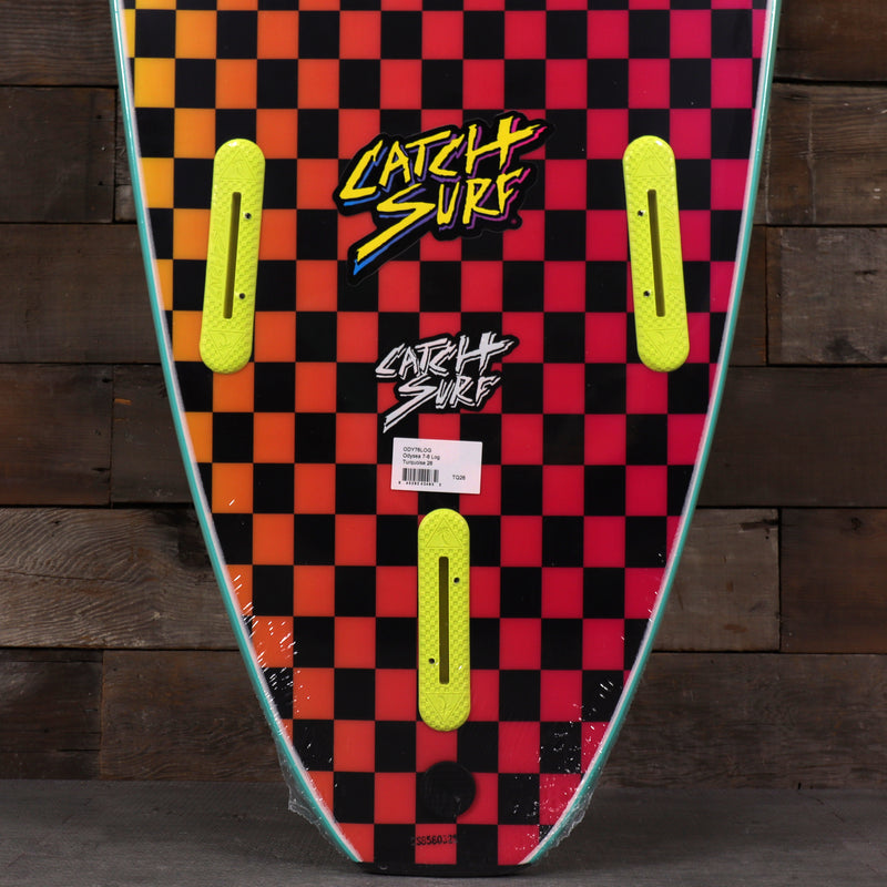 Load image into Gallery viewer, Catch Surf Odysea Log 7'6 × 22 × 3 ¼ Surfboard - Turquoise/Checkers
