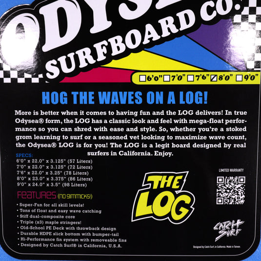 Catch Surf Odysea Log 8'0 × 23 × 3 ⅜ Surfboard - Blue 4