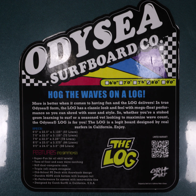 Load image into Gallery viewer, Catch Surf Odysea Log × Johnny Redmond 8'0 × 23 × 3 ⅜ Surfboard - Mallard Green 4
