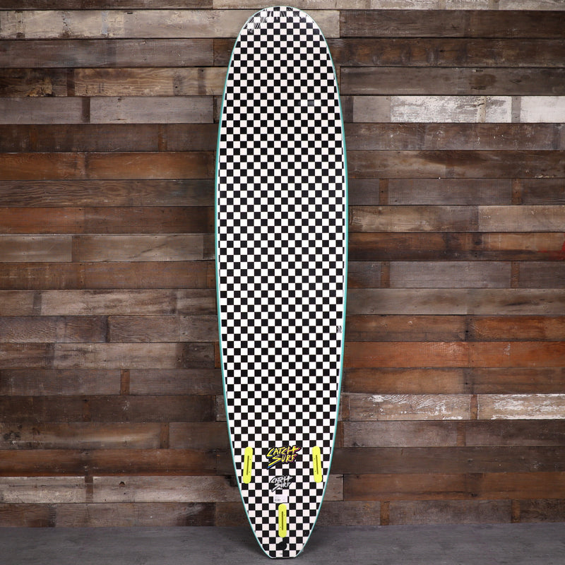 Load image into Gallery viewer, Catch Surf Odysea Log 8'0 × 23 × 3 ⅜ Surfboard - Turquoise/Checkers 2
