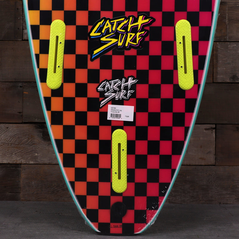 Load image into Gallery viewer, Catch Surf Odysea Log 8'0 × 23 × 3 ⅜ Surfboard - Turquoise/Checkers
