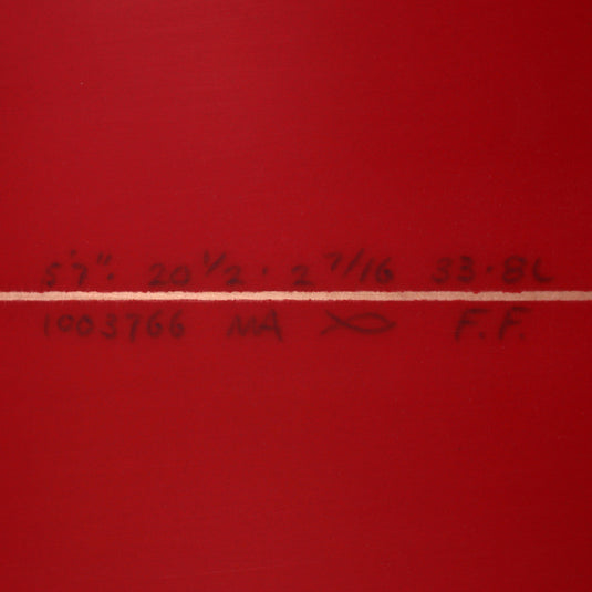 ＜新品・送込＞アルメリック 5.7 Feb's Fish 赤スプレー　A2605 Channel Islands Feb's Fish 5'7 x 20 ½ x 2 7/16 Surfboard - Red