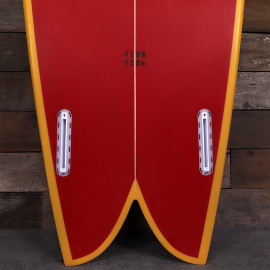 Channel Islands Feb's Fish 6'0 x 21 ¼ x 2 11/16 Surfboard - Red/Yellow • BLEMISH