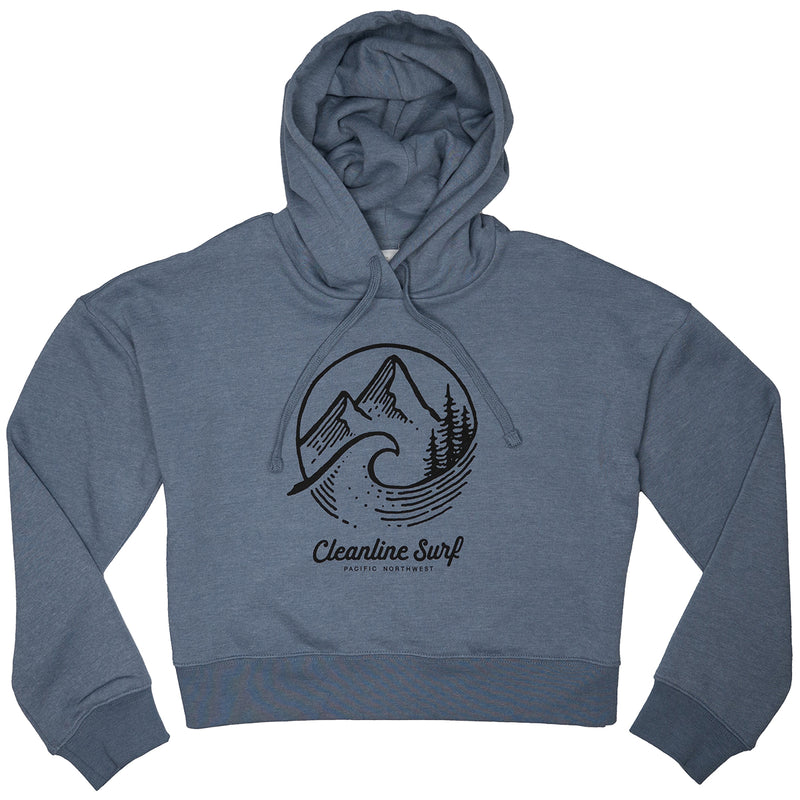 Load image into Gallery viewer, Cleanline Women&#39;s PNW Crop Pullover Hoodie
