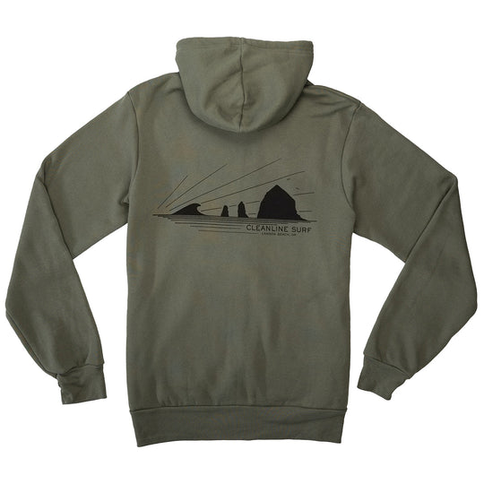 Cleanline Haystack Rays Zip Hoodie - Military Green