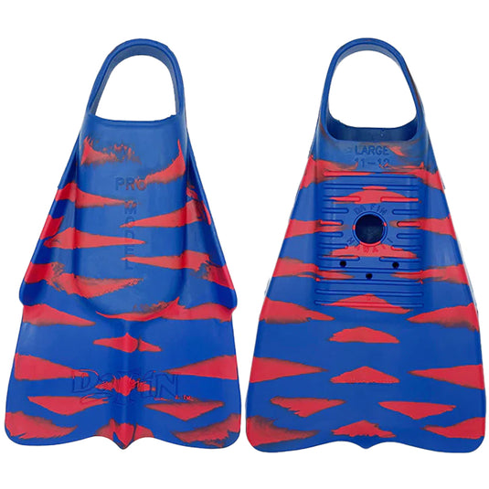DaFin Zak Noyle Signature Swim Fins - Red/Yellow Medium Size For Bodysurfing & Lifeguarding