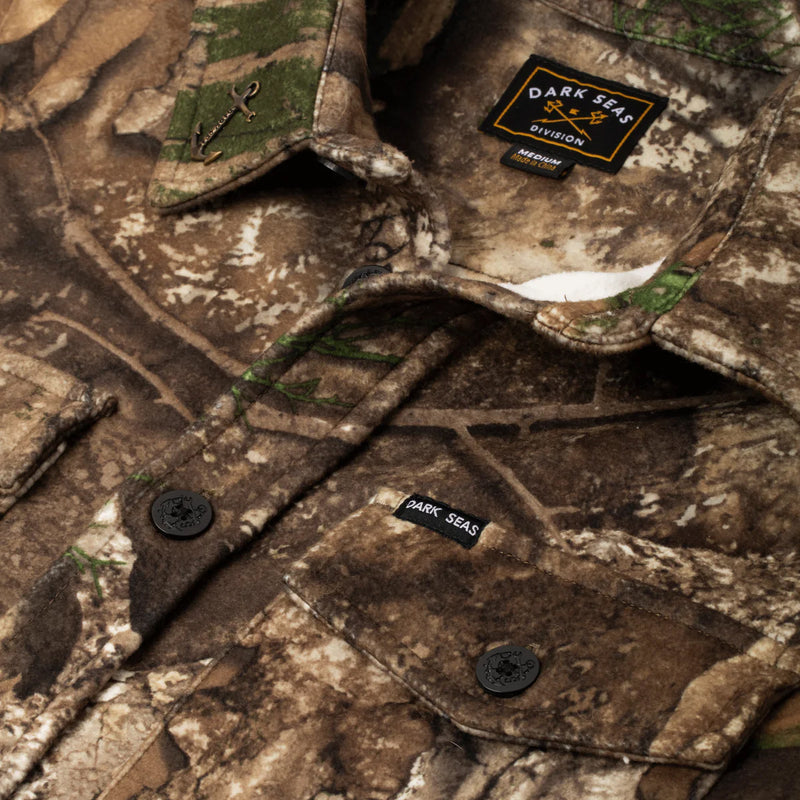 Load image into Gallery viewer, Dark Seas Zulu Realtree Long Sleeve Button-Up Flannel
