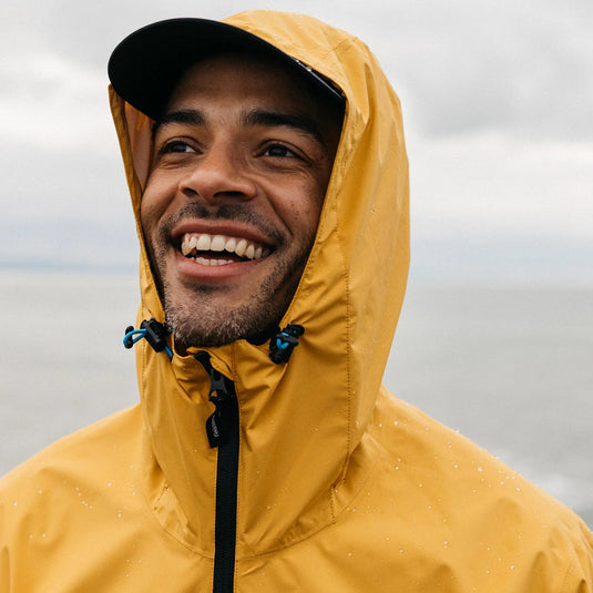 Finisterre Rainbird Waterproof Hooded Zip Jacket - Sun Glow