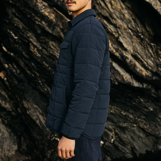 Finisterre Lapwing Long Sleeve Button-Up Shirt - Navy 3