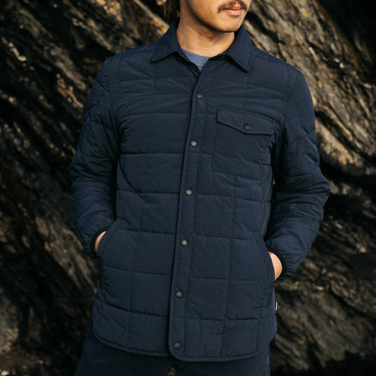Finisterre Lapwing Long Sleeve Button-Up Shirt - Navy 2
